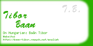 tibor baan business card