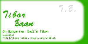 tibor baan business card